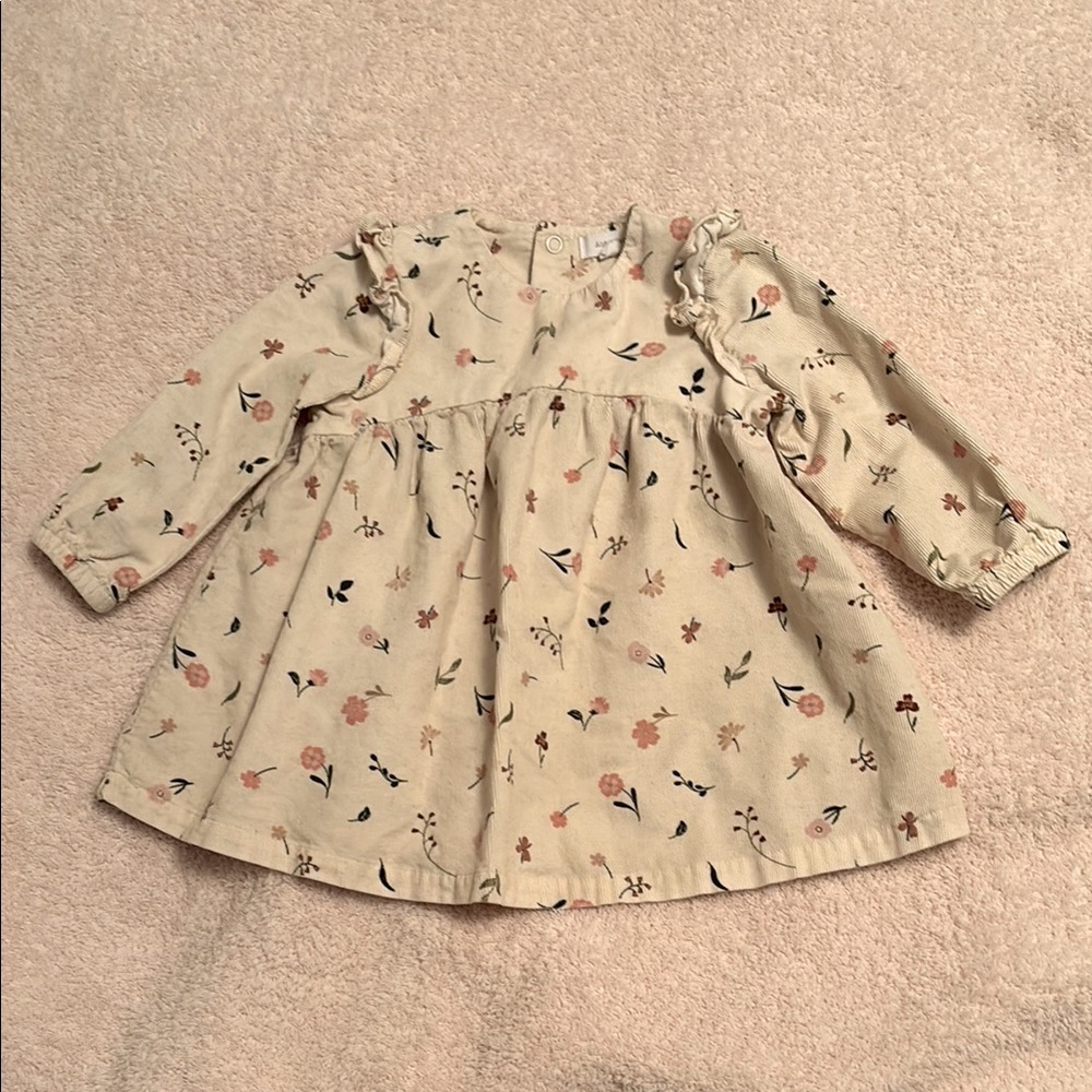 Floral Long Sleeve Baby Dress 100% cotton